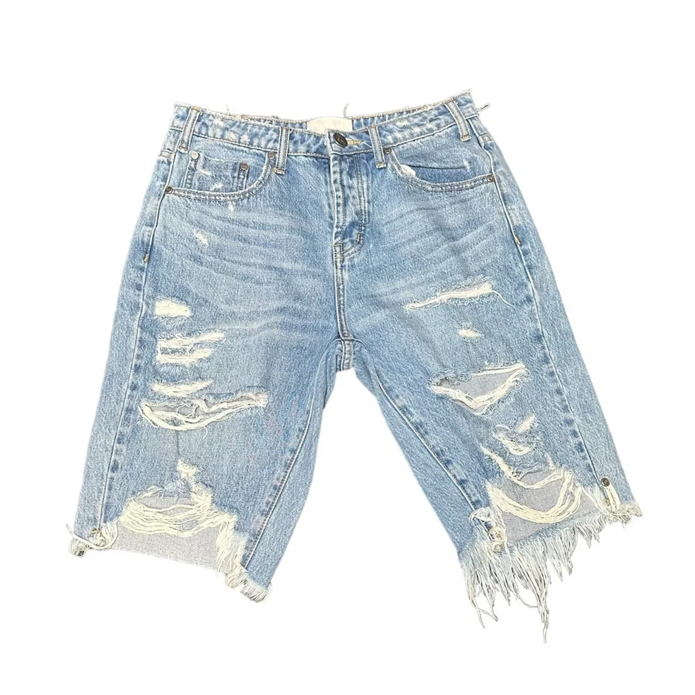 Women’s One Teaspoon Cutoff Trucker Shorts Size 28 - Picture 1 of 12